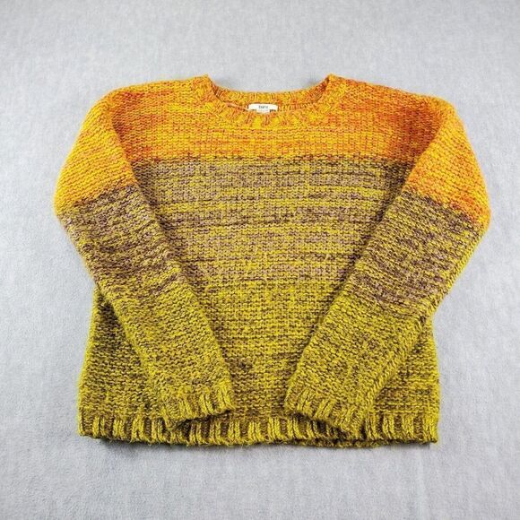 Bar lll Sweater Womens Medium Orange Ombre Wool Crewneck ChunkyPullover - Picture 1 of 6